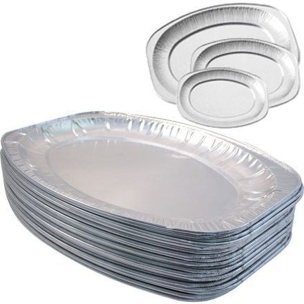 Alu oval tray (35 x 25 cm) for 3 persons (100 pcs/ctn)