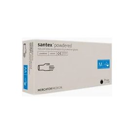   Gumikesztyű latex púderes fehér "M " Santex
[ 100 db/cs] [ 10 cs/# ] 