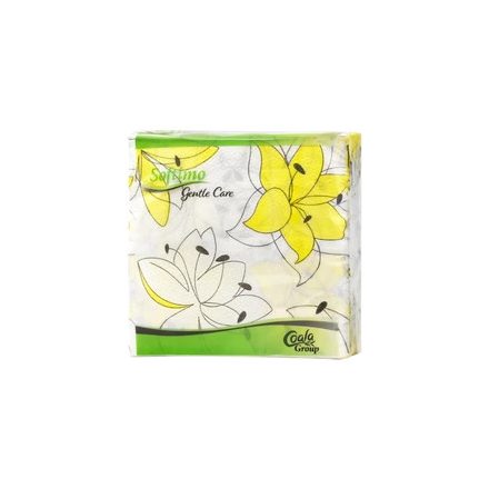 Szalvéta Softimo 1 rtg  (34 x 34 cm) [ 45 db/cs ] [28cs/#] Virág Sárga