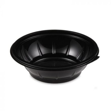 Salad bowl black plastic 500 ml Snap On (50 pcs/pck) (12 pck/ctn)