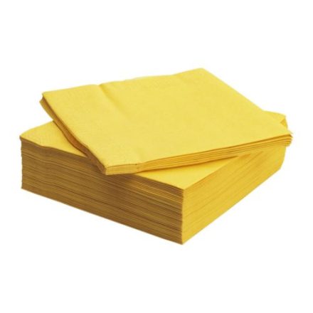 Napkin folded in 4, 2 layers yellow (33 x 33 cm) (250 sheet/pck) (7 pck/ctn)