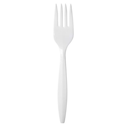 Fork WHITE plastic Superior (50 pcs/pck) (40 pck/ctn) reusable 