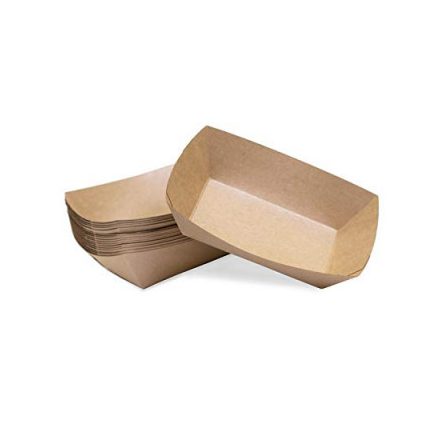 Papír csónak tálca kraft 400 ml 105*70*42 mm [ 50 db/cs ]