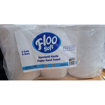 Kéztörlő 14 cm  tekercses  Floo Soft 
[ perforálatlan 50 m /tek 6db/csomag  ]