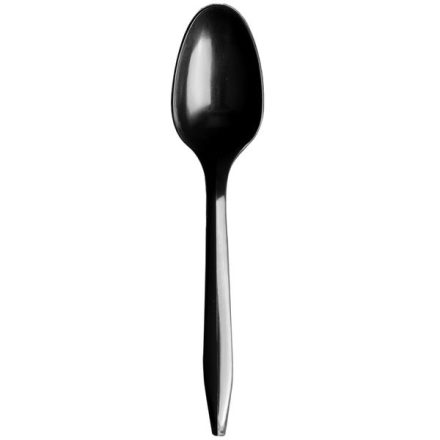 Spoon plastic BLACK Superior [50 pcs/pck] [40 pck/ctn] reusable