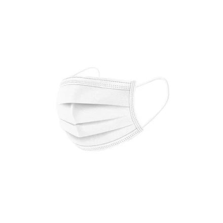 Szájmaszk 3 rtg. gumis [ 50 db/doboz] [ 2000 db/# ] Fehér