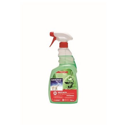 Sanitec multi active antibakteriális alkoholos tisztítószer 750 ml szórófejes zöld [ 6 db/# ]
