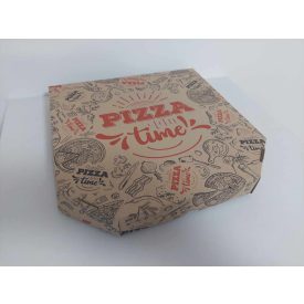   Pizzadoboz "TIME" grafikás 32x32x4 cm csapott sarkú [ 100 db/cs ]
