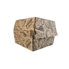   Hamburgeres papírdoboz "TIME" kicsi [130 x 130 x110 mm] [100 db/cs]