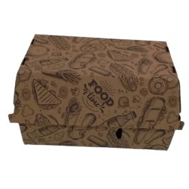   Hamburgeres papírdoboz "Time" [198 x 128 x 108 mm]  (100 db) Nagy