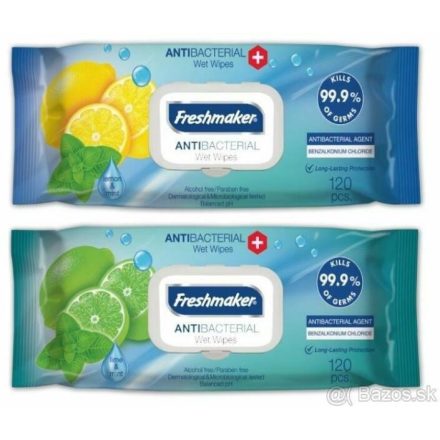 Freshmaker antibakteriális Nedves Törlőkendő
120lap/cs citrom/lime 