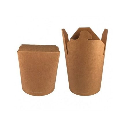 Papír doboz kerek kraft / kraft 750 ml (Take away) [ 50 db/cs ] [10 cs/# ]