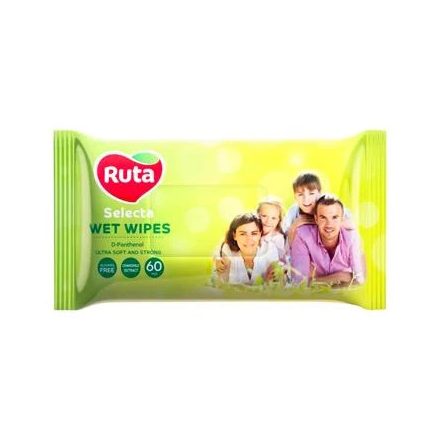 Ruta nedves toalettpapír  Family 
Aloe vera 60 db 
Lebomló