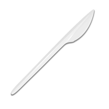 Knife plastic WHITE lux [100 pcs/pck] [20 pck/ctn] reusable CON