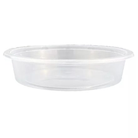 Round plastic box transparent 250 ml (100 pcs/pck) (9 pck/ctn)