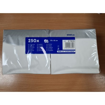 Szalvéta 3 rétegű FEHÉR (33 x 33 cm) [ 250 lap/cs ] [ 6cs/# ]