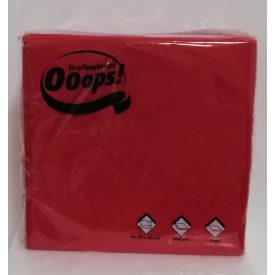   Szalvéta 4be hajtott 2r. PIROS (33 x 33 cm) [ 100 lap/cs ] [ 20 cs/# ] Ooops!