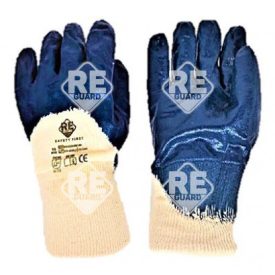 Safetly First  Nitril mártott pamut kesztyű(kék)