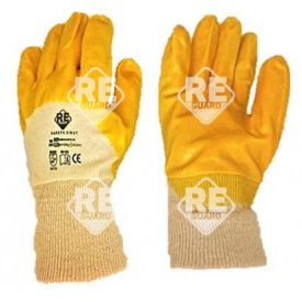 Safetly First  Nitril mártott pamut kesztyű(sárga)