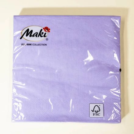 Szalvéta MAKI 4be hajtott 3.rtg. 33 x 33 cm [ 20 lap/cs ] [ 12 cs/# ] Lila