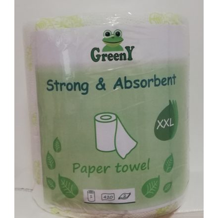 Kéztörlő 19cm Greeny  XXL Mintás  
monoroll 1 tek. 2rt. 500 lap/tek.