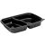 Ovális Elviteles OSZTOTT PP doboz 1200ml FEKETE + tető [ 50 db/cs ] 