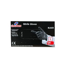   Gumikesztyű Nitril Fekete  L  [ 100 db/cs] [ 20 cs/# ]  Lidopack