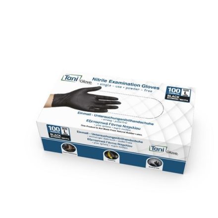 Gumikesztyű Nitril Fekete  Gloves  L 
  [ 100 db/cs] [ 10 cs/# ] 
   