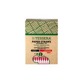   Szívószál adagolóval, papír Piros- Fehér csíkos 1,2x22,9 cm [150 db/cs] [20 cs/#]