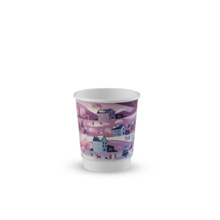 Papírpohár 2dl duplafalú, téli grafikával   [ 25 db/cs ] [ 20 cs/# ] 80mm