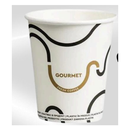 Papírpohár 1dl Gourmet-fehér grafikás  [50db/cs] (20 cs/# )