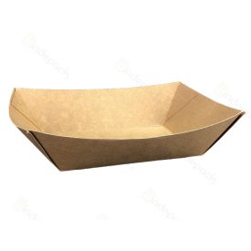 Papír csónak tálca kraft 400 ml [ 100db/cs]