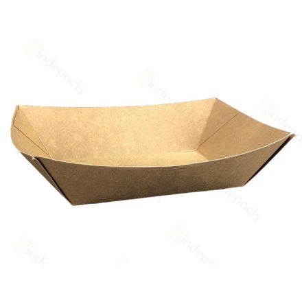 Papír csónak tálca kraft 400 ml [ 100db/cs]